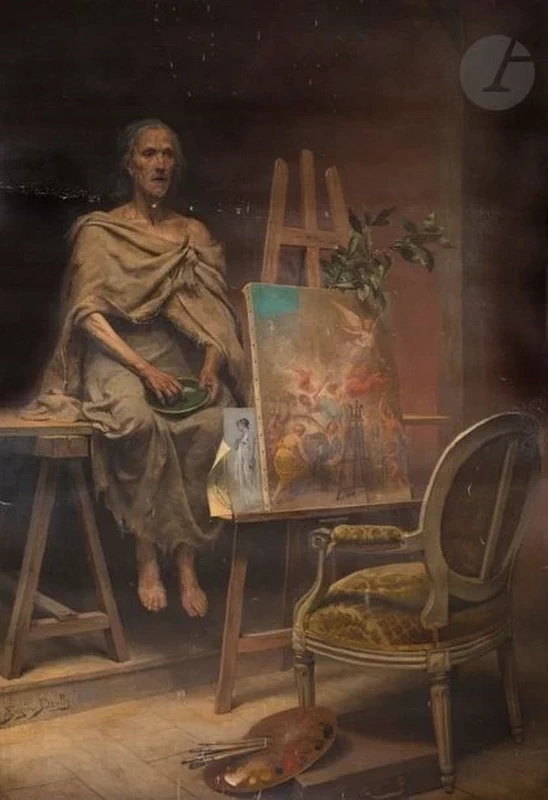 Eugène Auguste François Deully - Nello studio dell'artista